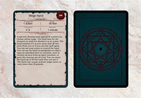 Mini magic spell cards